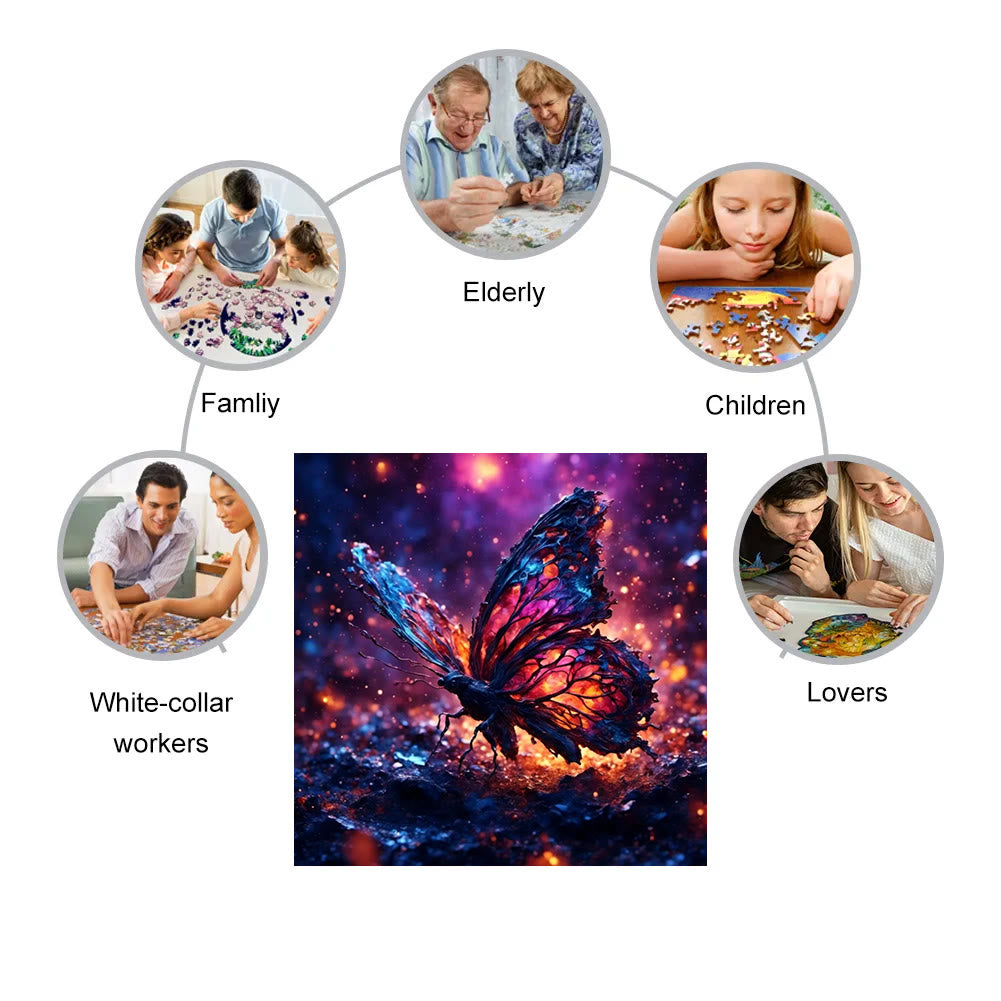 Butterfly on Fire - Wooden Jigsaw Puzzle - image 3