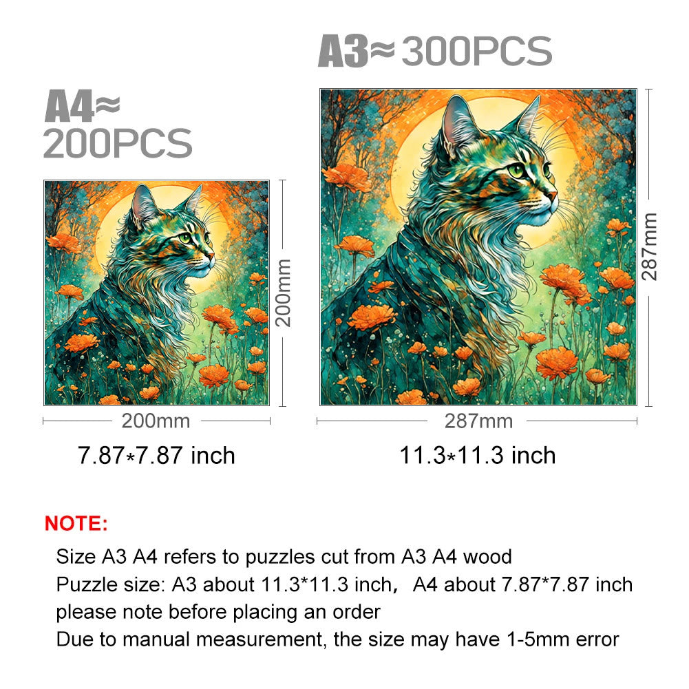 Forest Cat- Wooden Jigsaw Puzzle - image 3
