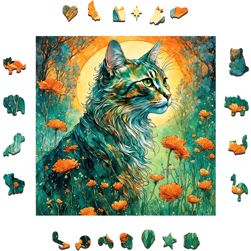 Forest Cat- Wooden Jigsaw Puzzle - image 1