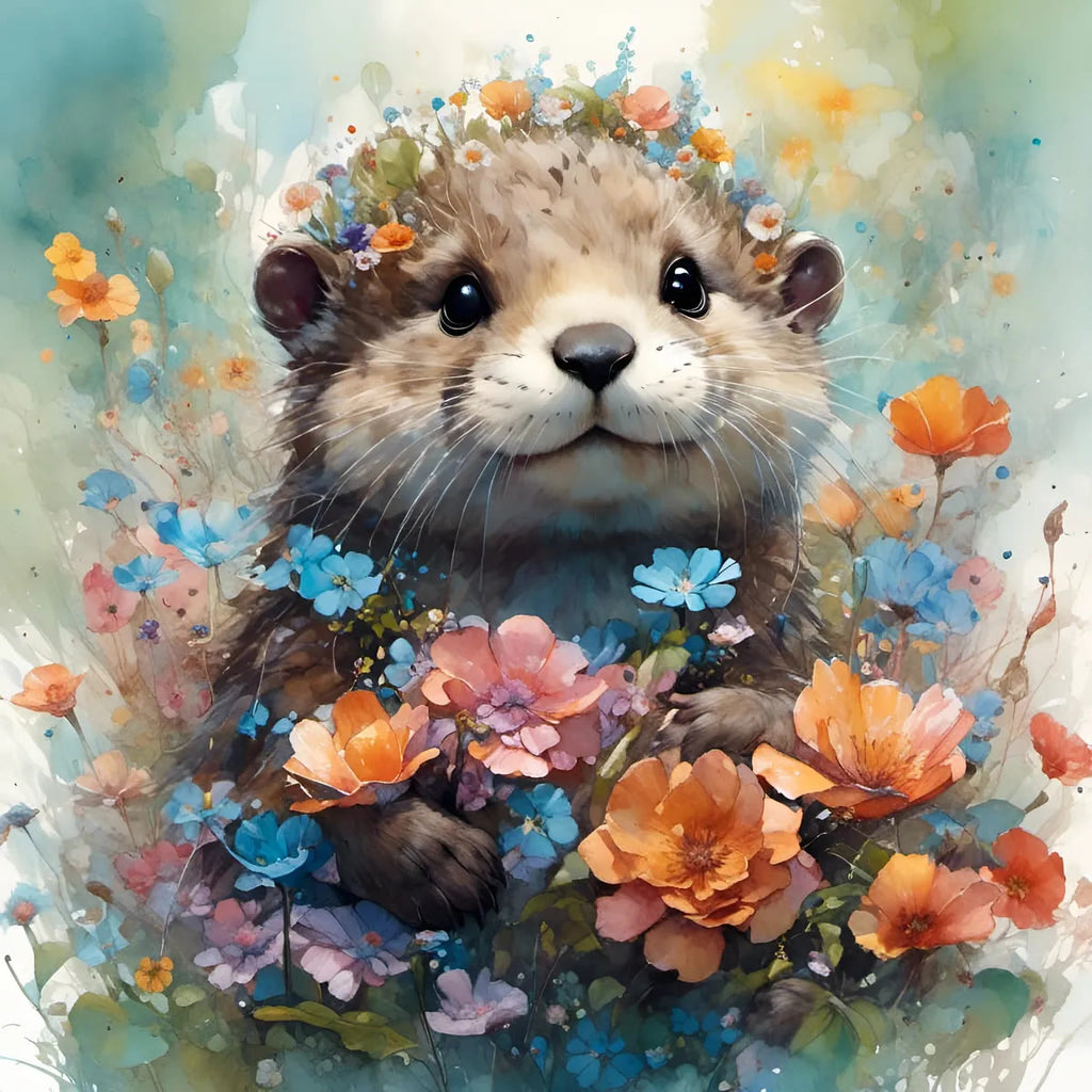 Surge Watercolor Otter - Wooden Jigsaw Puzzle - A2 (500 PCS) - Wooden Gift Packaging - image 0