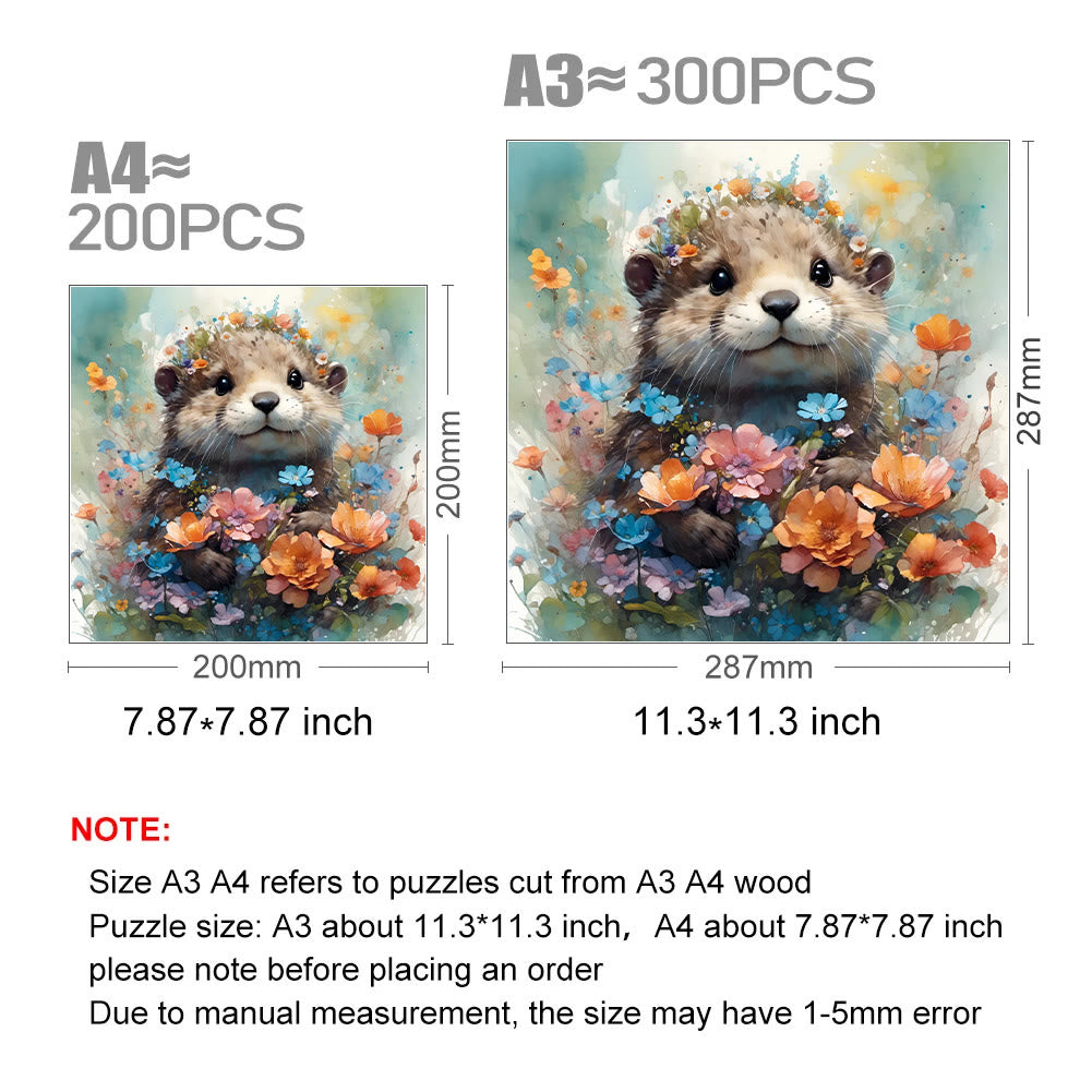 Surge Watercolor Otter - Wooden Jigsaw Puzzle - image 3