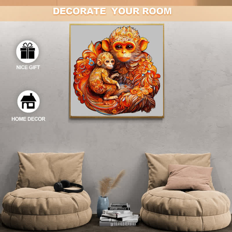 Rhinopithecus Family - Wooden Jigsaw Puzzle - image 6