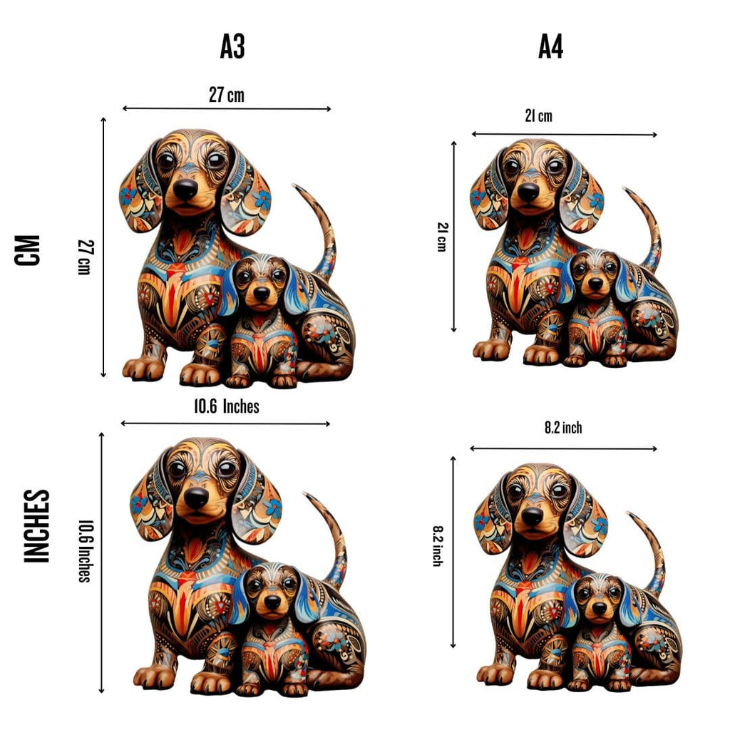 Dachshund Dog Family - Wooden Jigsaw Puzzle - image 2