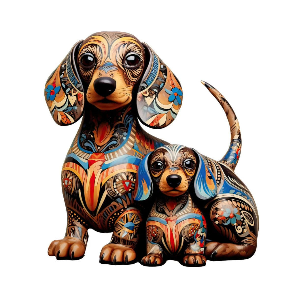 Dachshund Dog Family - Wooden Jigsaw Puzzle - A3 - Wooden Gift Packaging - image 0