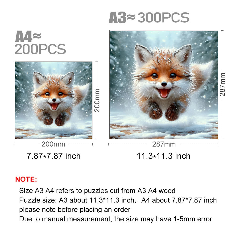 Smiling cute fox - Wooden Jigsaw Puzzle - image 3