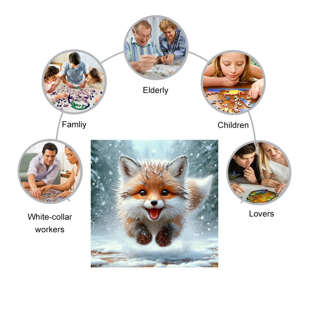 Smiling cute fox - Wooden Jigsaw Puzzle - image 4