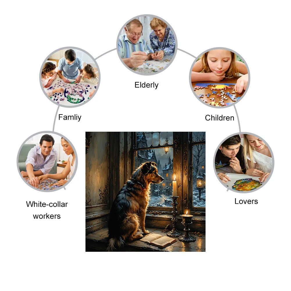 Waiting by candlelight for you - Wooden Jigsaw Puzzle - image 3