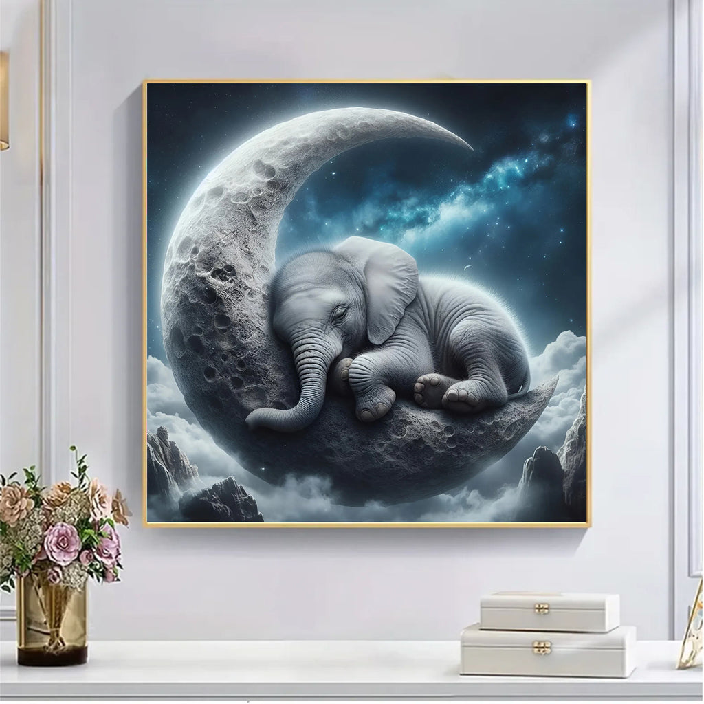 Sleepy Elephant on the Moon - Wooden Jigsaw Puzzle - image 4