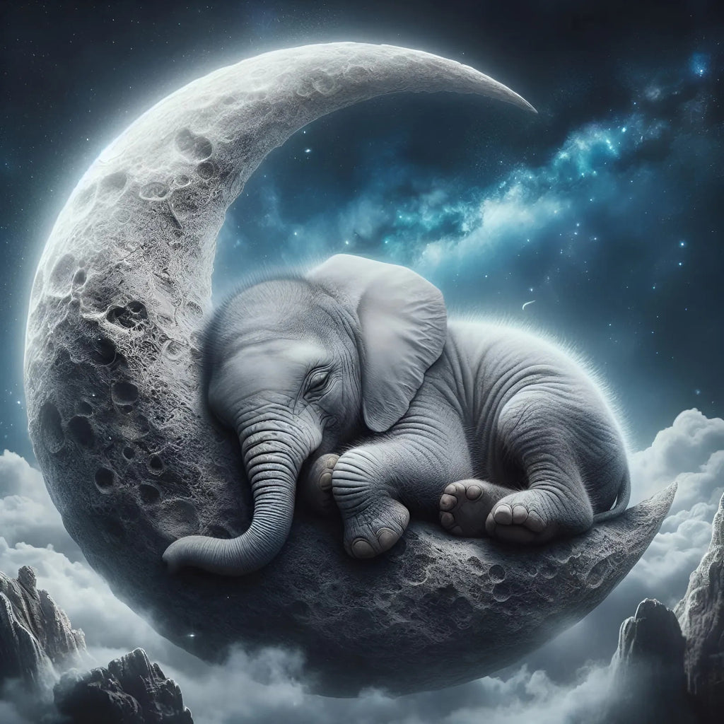 Sleepy Elephant on the Moon - Wooden Jigsaw Puzzle - A2 (500 PCS)  - Wooden Gift Packagin - image 0