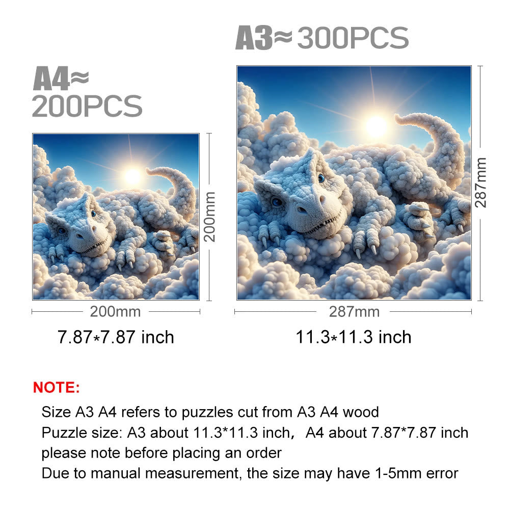 Baby T-Rex of Cloud - Wooden Jigsaw Puzzle - image 3