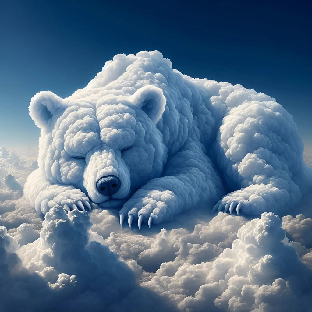 Sleeping Bear of Cloud - Wooden Jigsaw Puzzle - A3  - image 0