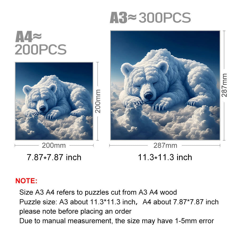 Sleeping Bear of Cloud - Wooden Jigsaw Puzzle - image 2