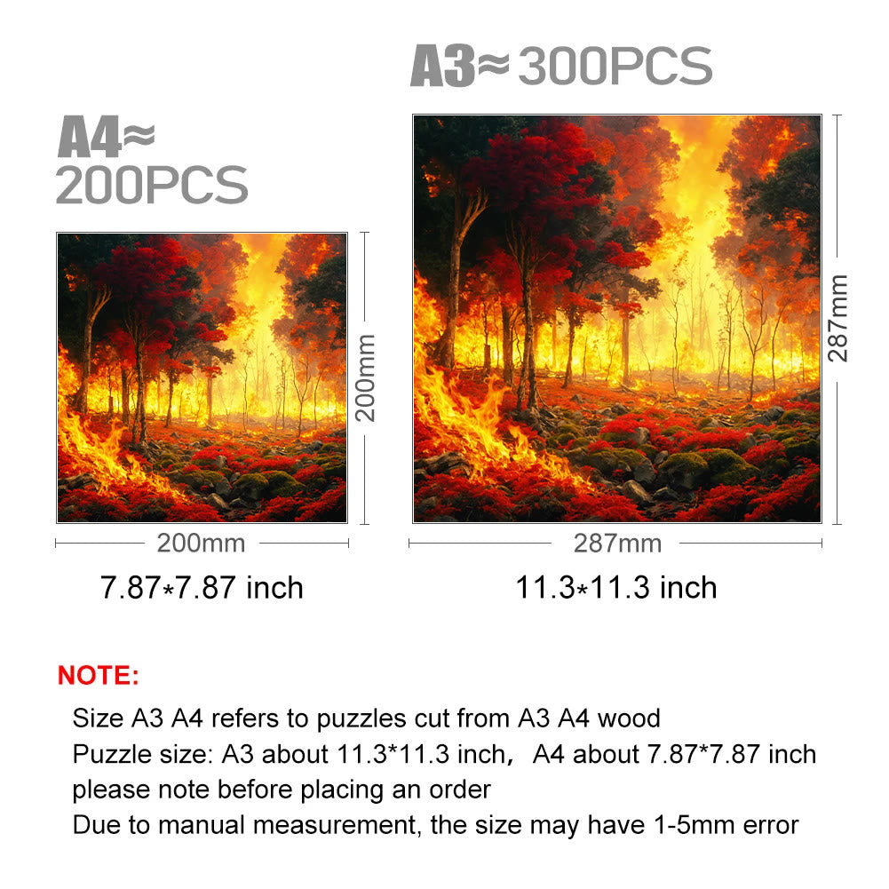 Forest Fire - Wooden Jigsaw Puzzle - image 3