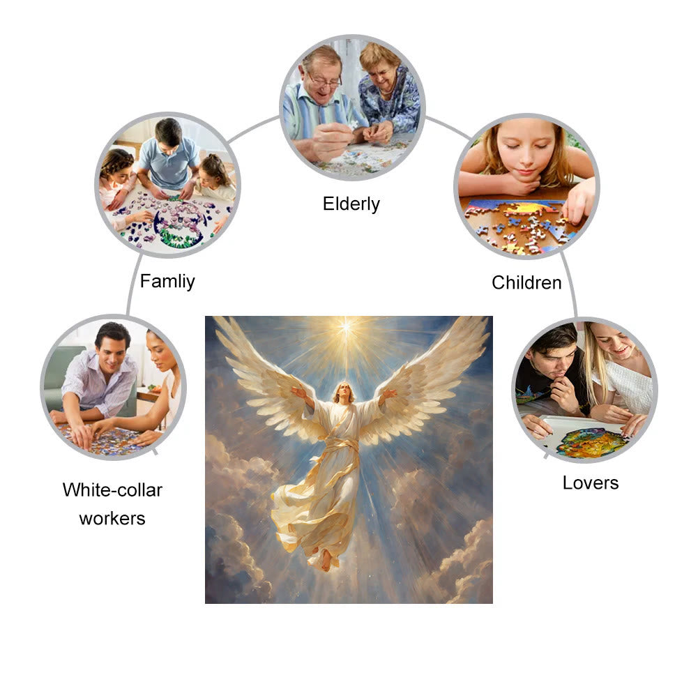 an angel falling from the heavens - Wooden Jigsaw Puzzle - image 1