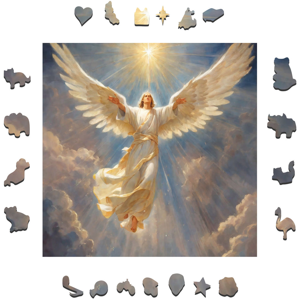 an angel falling from the heavens - Wooden Jigsaw Puzzle - image 2