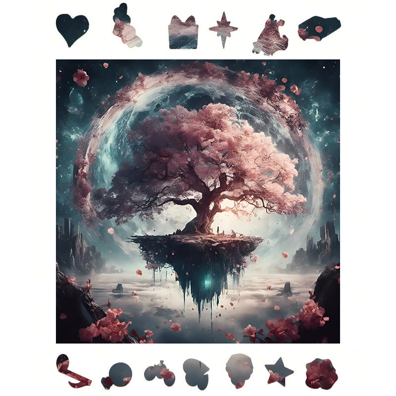 sakura on island - Wooden Jigsaw Puzzle - image 1