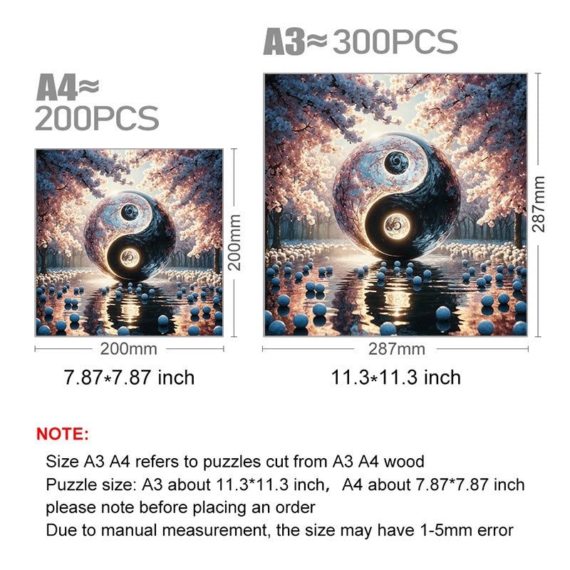Sun and Moon TidesYin and Yang - Wooden Jigsaw Puzzle - image 2