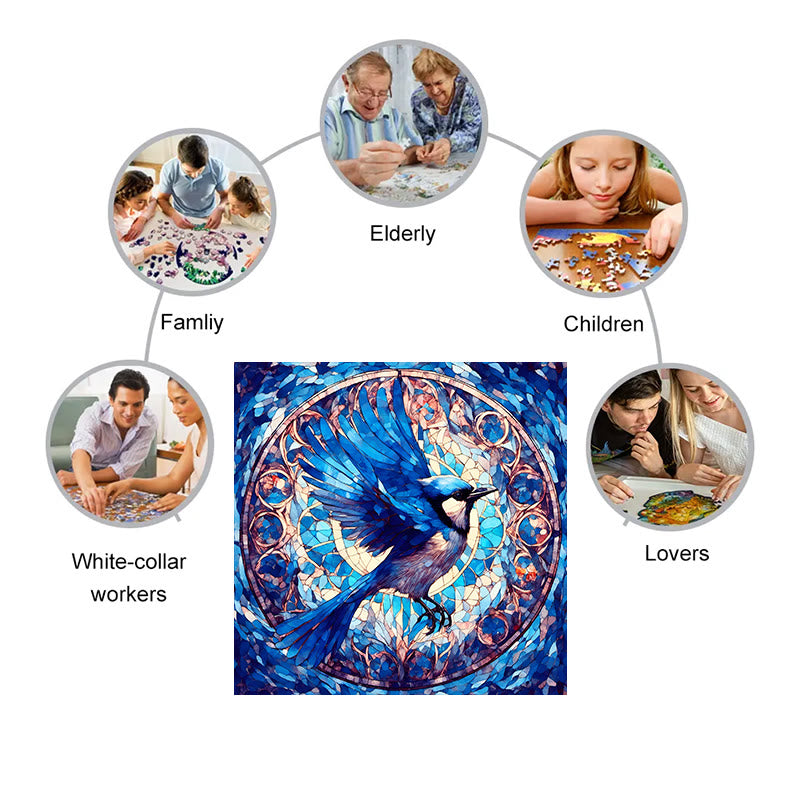 Blue Birds - Wooden Jigsaw Puzzle - image 3