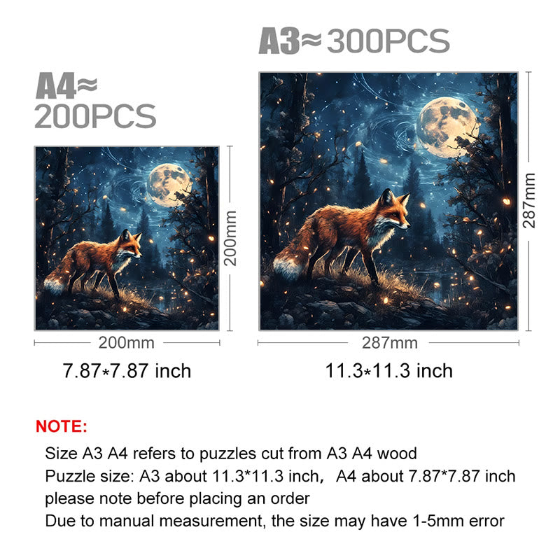 Fox walking in the mysterious forest - Wooden Jigsaw Puzzle - image 2