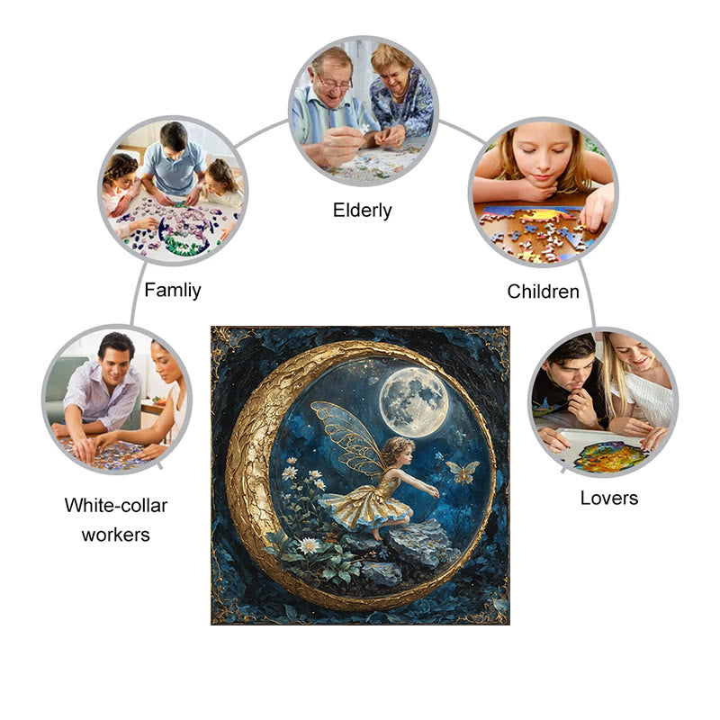 Golden Half Moon - Wooden Jigsaw Puzzle - image 3