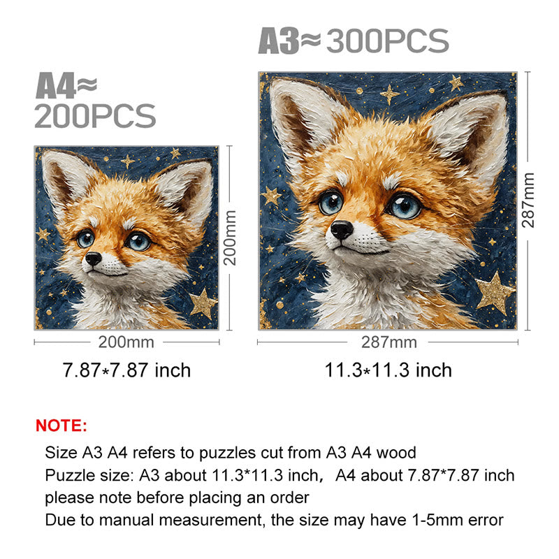  Fox under the starry sky - Wooden Jigsaw Puzzle - image 2