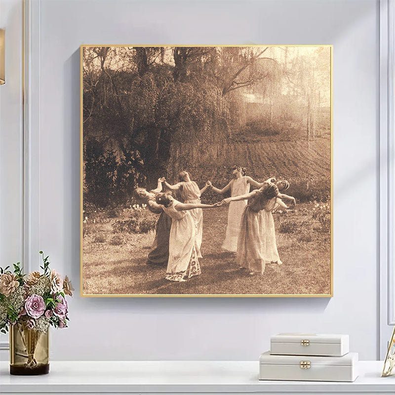 Circle Of Witches Vintage Women Dancing - Wooden Jigsaw Puzzle - image 4