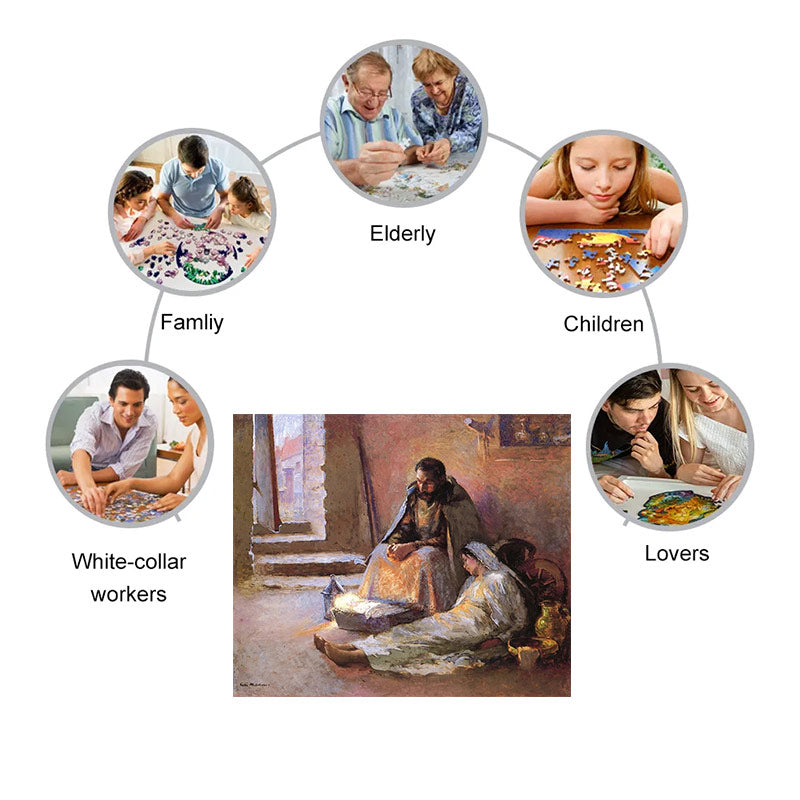 The Nativity By Gari Melchers - Wooden Jigsaw Puzzle - image 3