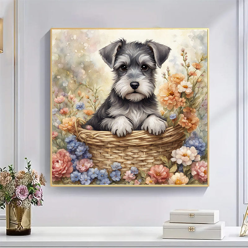 puppy holdis a bouquet of flowers - Wooden Jigsaw Puzzle - image 4