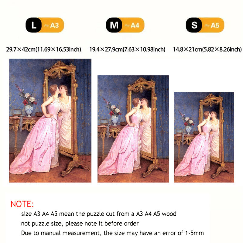 Vanity By Auguste Toulmouche - Wooden Jigsaw Puzzle - image 2