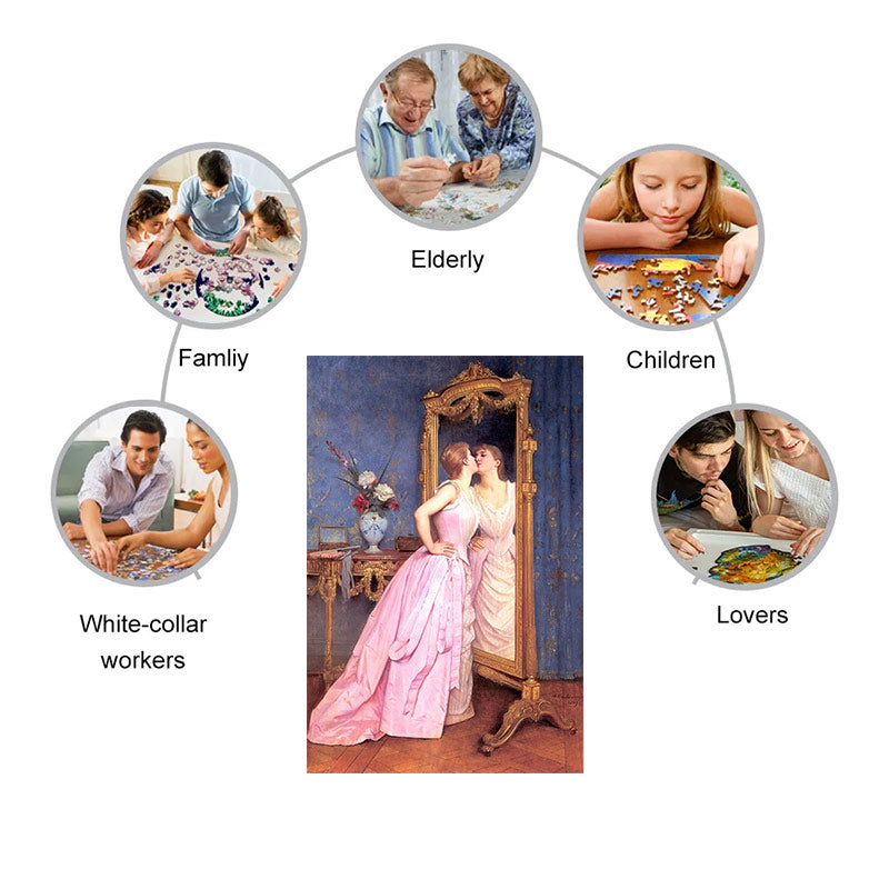 Vanity By Auguste Toulmouche - Wooden Jigsaw Puzzle - image 3