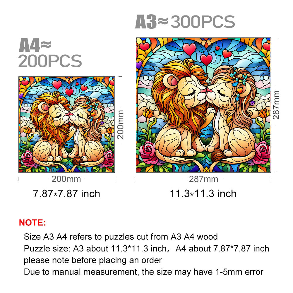Kissing lion - Wooden Jigsaw Puzzle - image 3