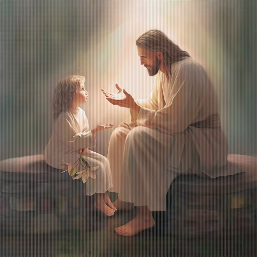 Jesus Christ with a little girl - Wooden Jigsaw Puzzle - A3  - Wooden Gift Packaging - image 0