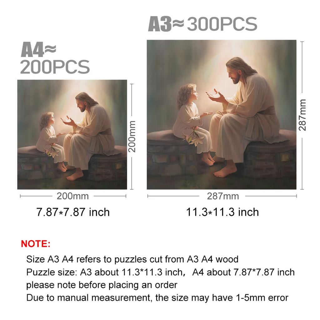 Jesus Christ with a little girl - Wooden Jigsaw Puzzle - image 2