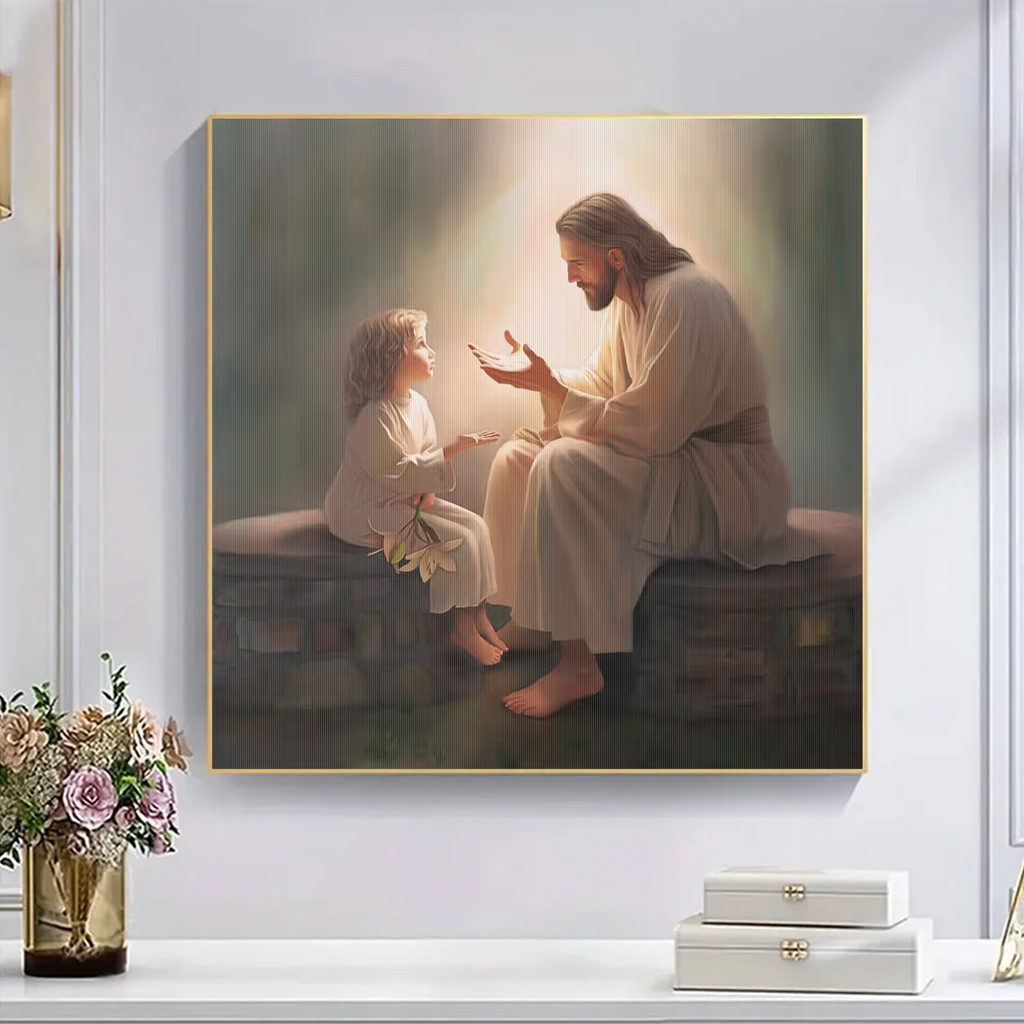 Jesus Christ with a little girl - Wooden Jigsaw Puzzle - image 4