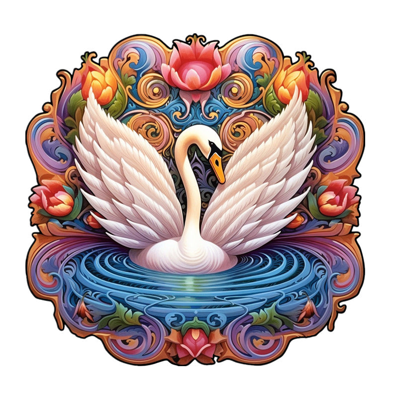 Elegant swan - Wooden Jigsaw Puzzle - A3  - image 0