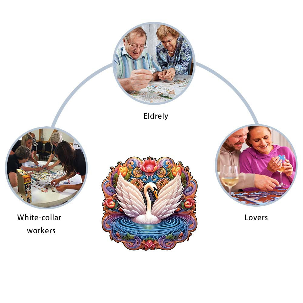 Elegant swan - Wooden Jigsaw Puzzle - image 2