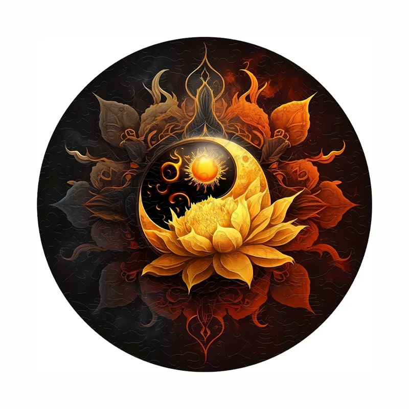 Sun Lotus - Wooden Jigsaw Puzzle - A3 - image 0
