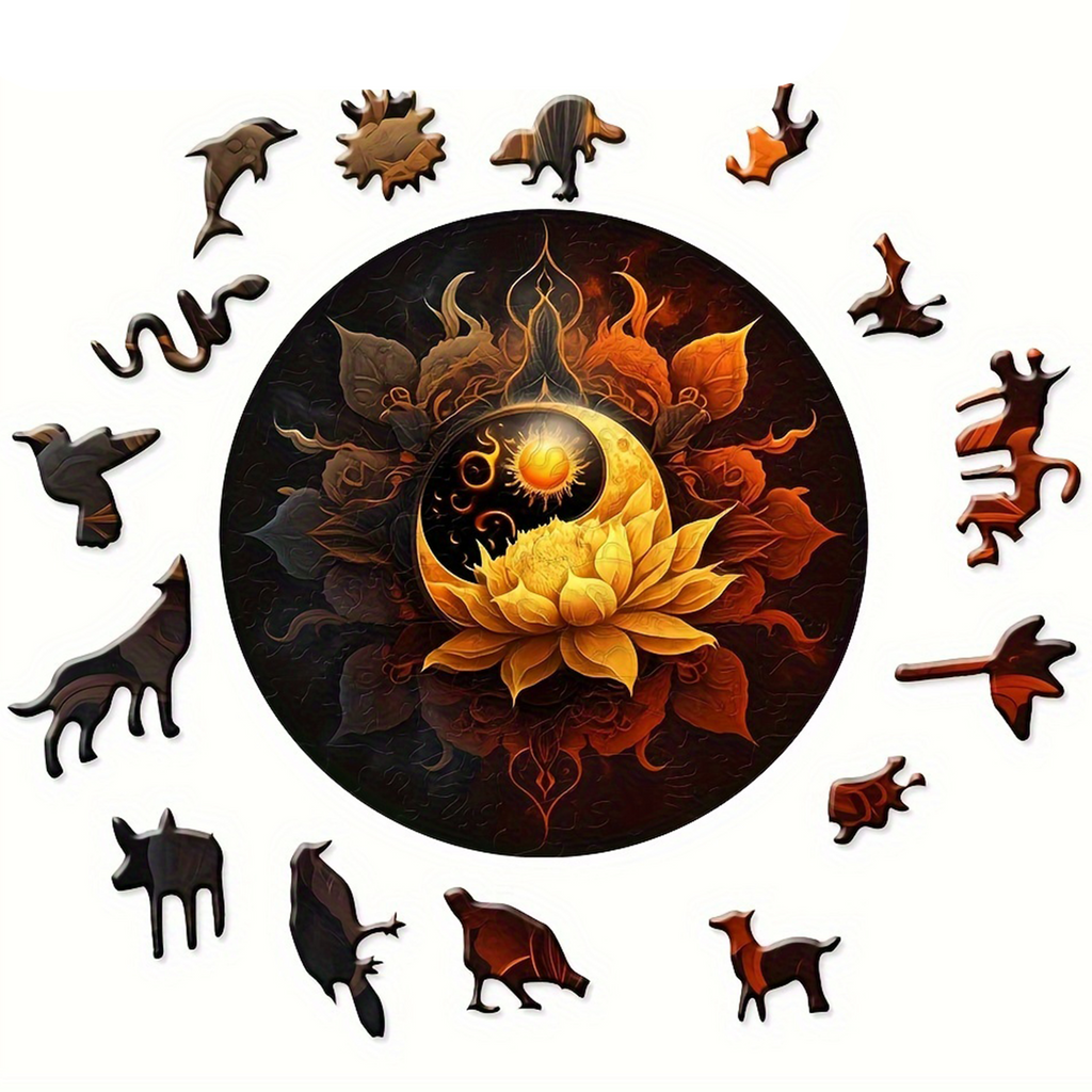 Sun Lotus - Wooden Jigsaw Puzzle - image 1