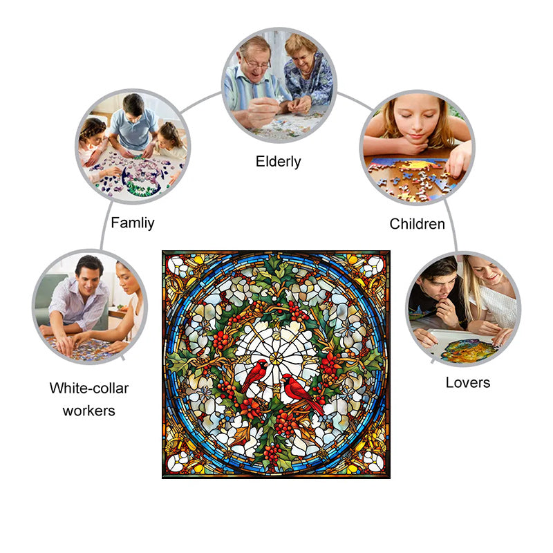 Cardinal In The Orchard - Wooden Jigsaw Puzzle - image 3