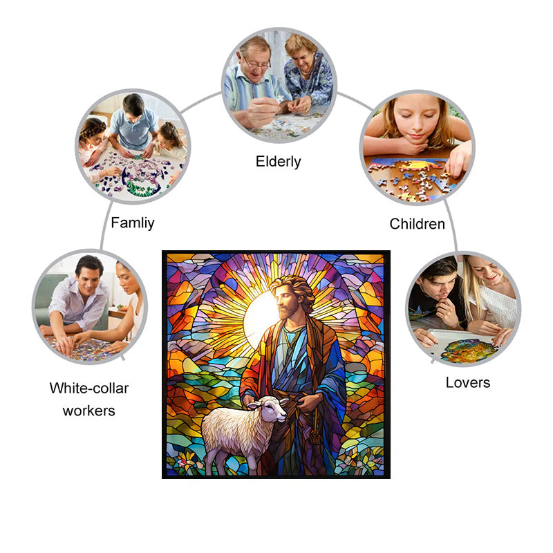 Jesus and the Shepherds - Wooden Jigsaw Puzzle - image 3