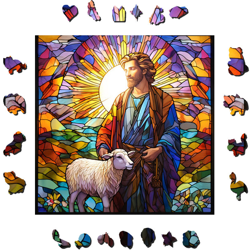 Jesus and the Shepherds - Wooden Jigsaw Puzzle - image 1