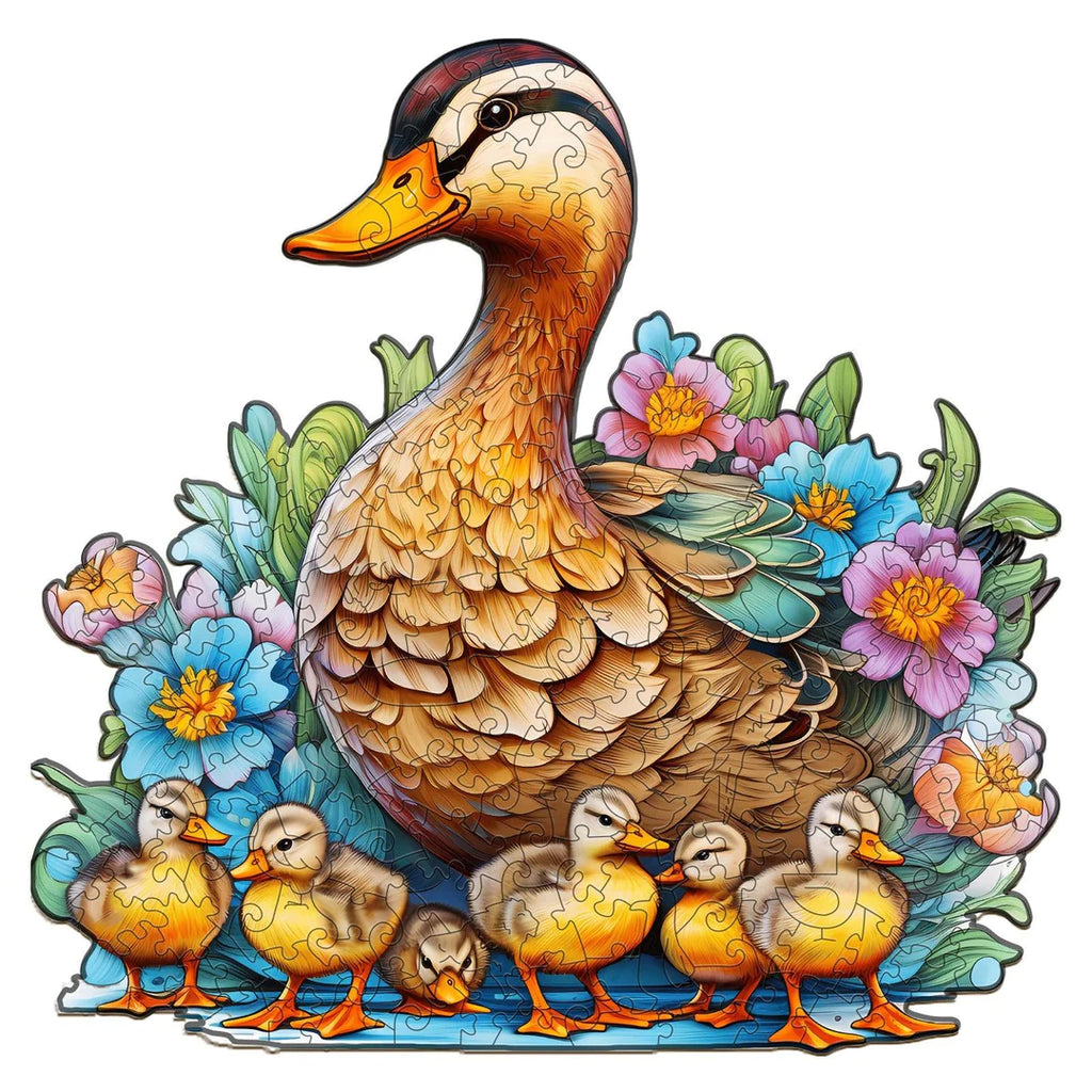 Mother Duck And Ducklings - Wooden Jigsaw Puzzle - L - image 0