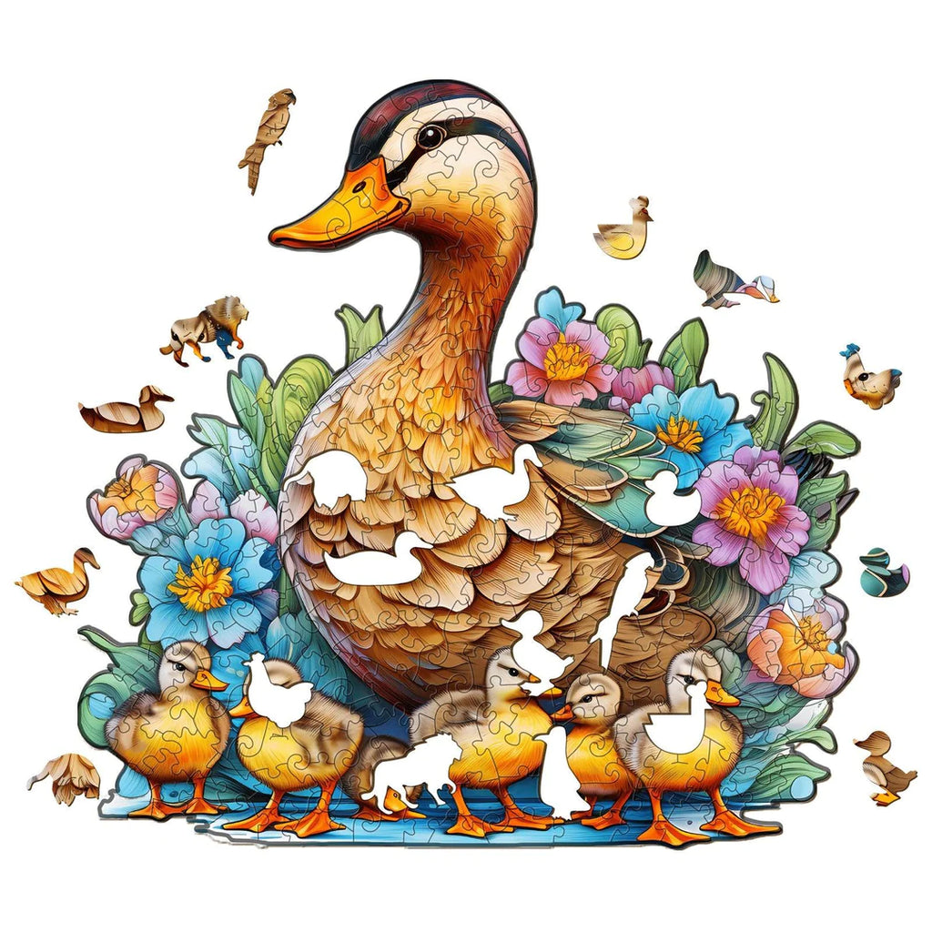 Mother Duck And Ducklings - Wooden Jigsaw Puzzle - image 1