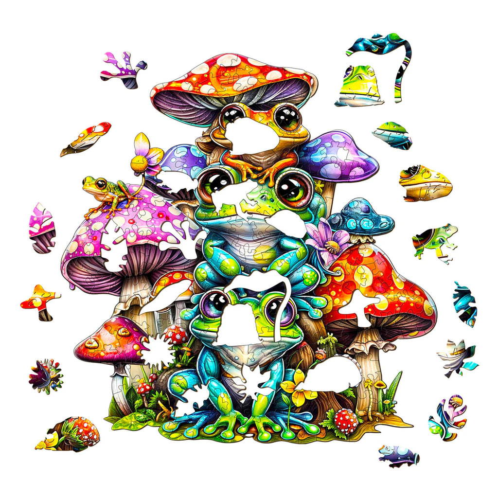 Rubbyoo Frog Family - Wooden Jigsaw Puzzle - image 1