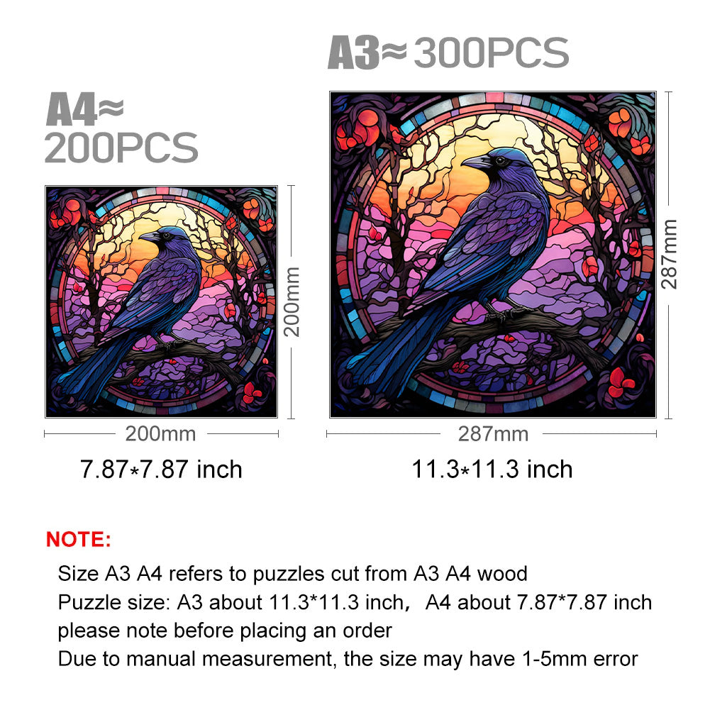 Ornate Raven Feathers - Wooden Jigsaw Puzzle - image 2