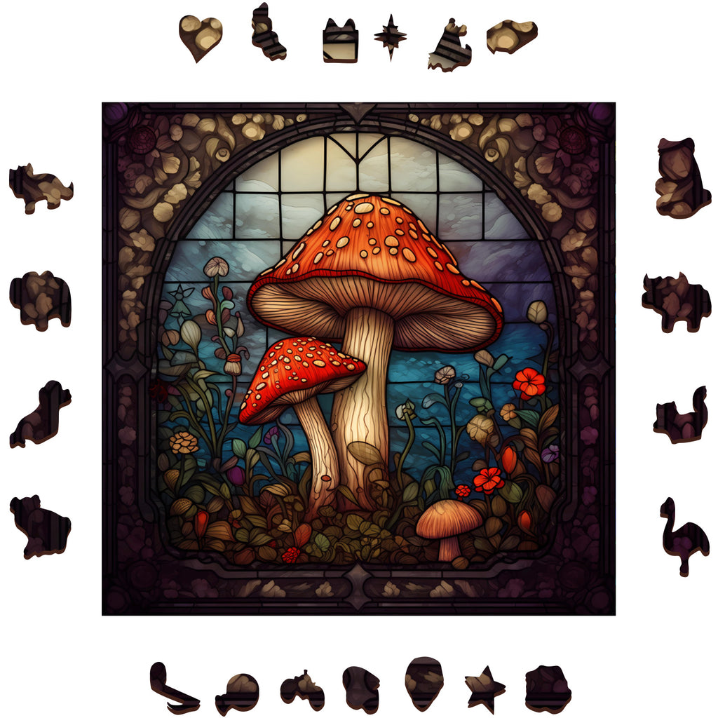 Toadstools Mushrooms - Wooden Jigsaw Puzzle - image 1