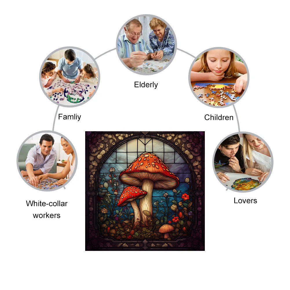 Toadstools Mushrooms - Wooden Jigsaw Puzzle - image 3