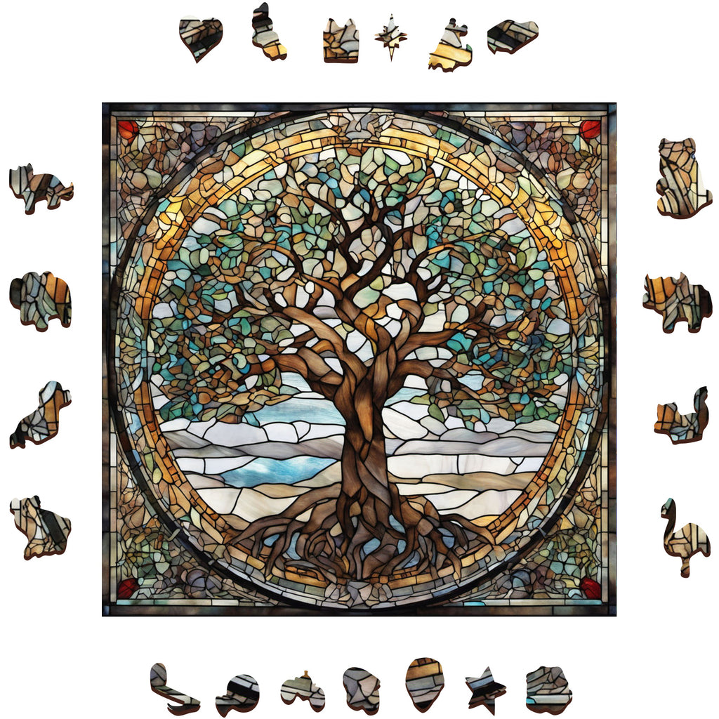 Tree of Life Mandala - Wooden Jigsaw Puzzle - image 1