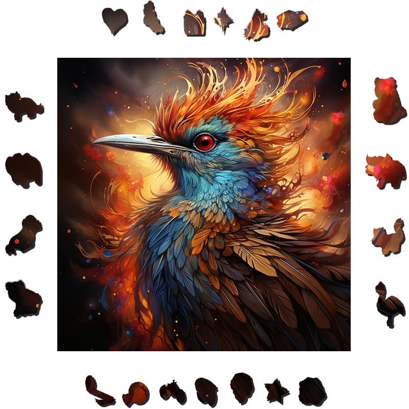 Angry Ruby ​​Eyed Bird - Wooden Jigsaw Puzzle - image 1