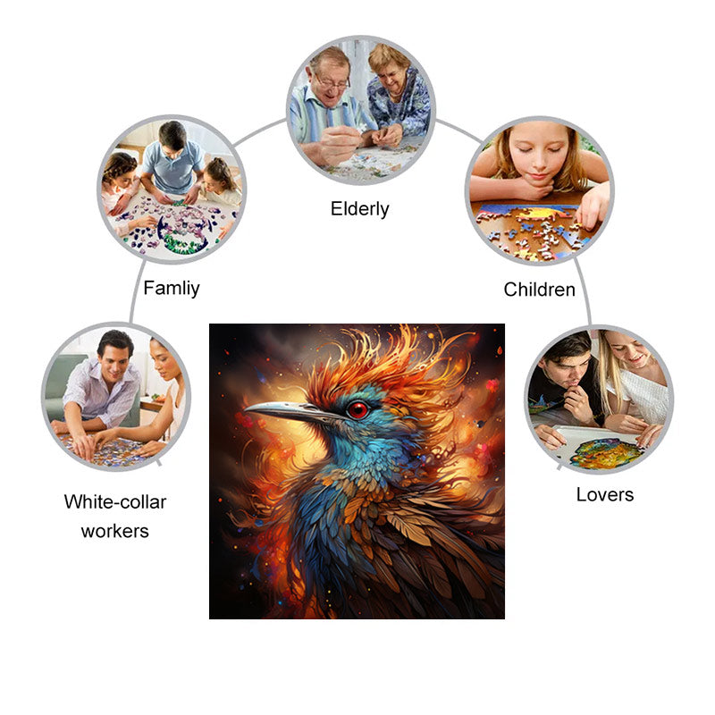 Angry Ruby ​​Eyed Bird - Wooden Jigsaw Puzzle - image 3